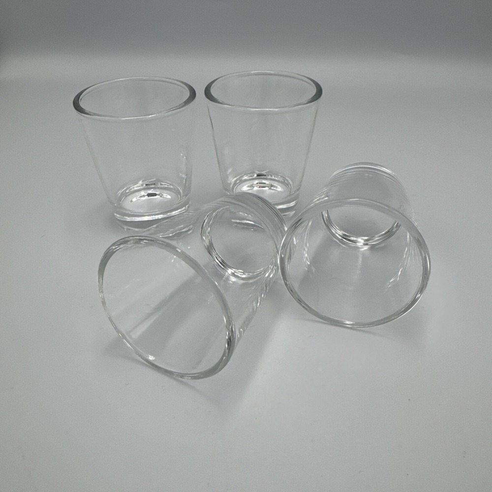 Unbranded‎ Shot Glass Set of 4 Clear Classic Heavy Base Tapered Glassware